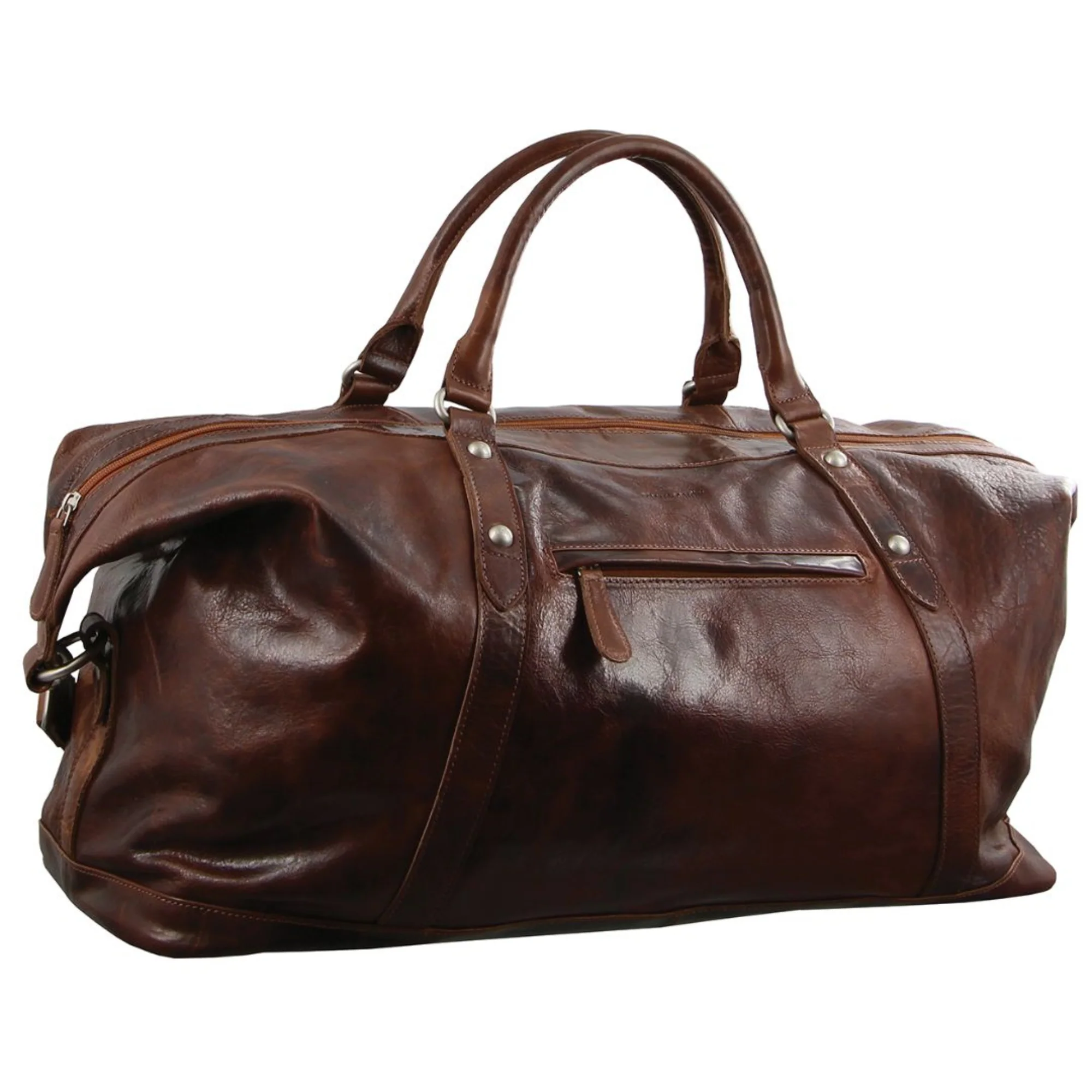 Pierre Cardin Rustic Leather Overnight Bag