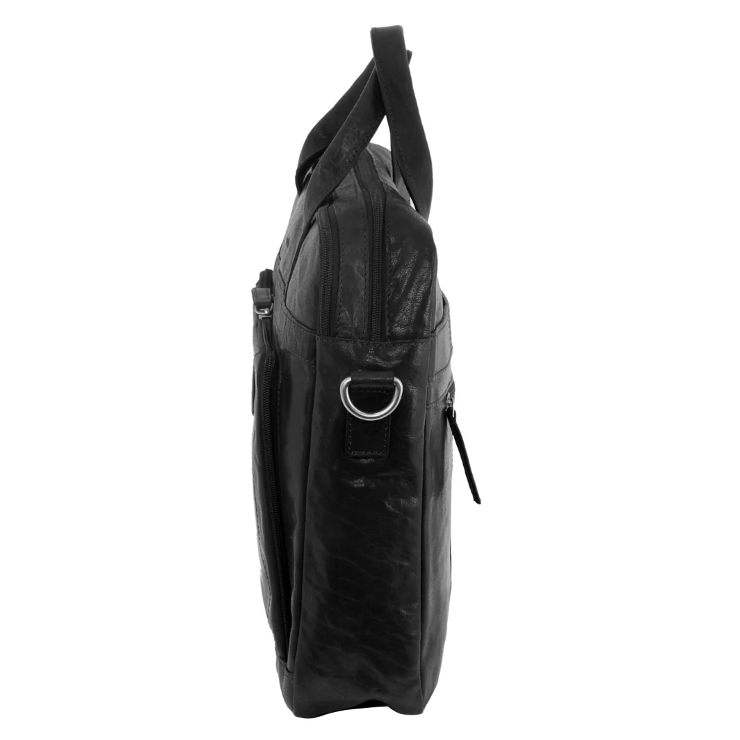 Pierre Cardin Rustic Leather Computer Bag - Image 2
