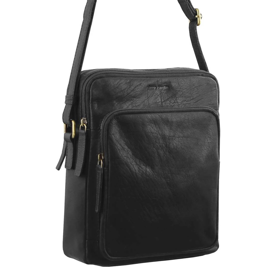 Pierre Cardin Leather Unisex Cross-Body Bag - Image 3
