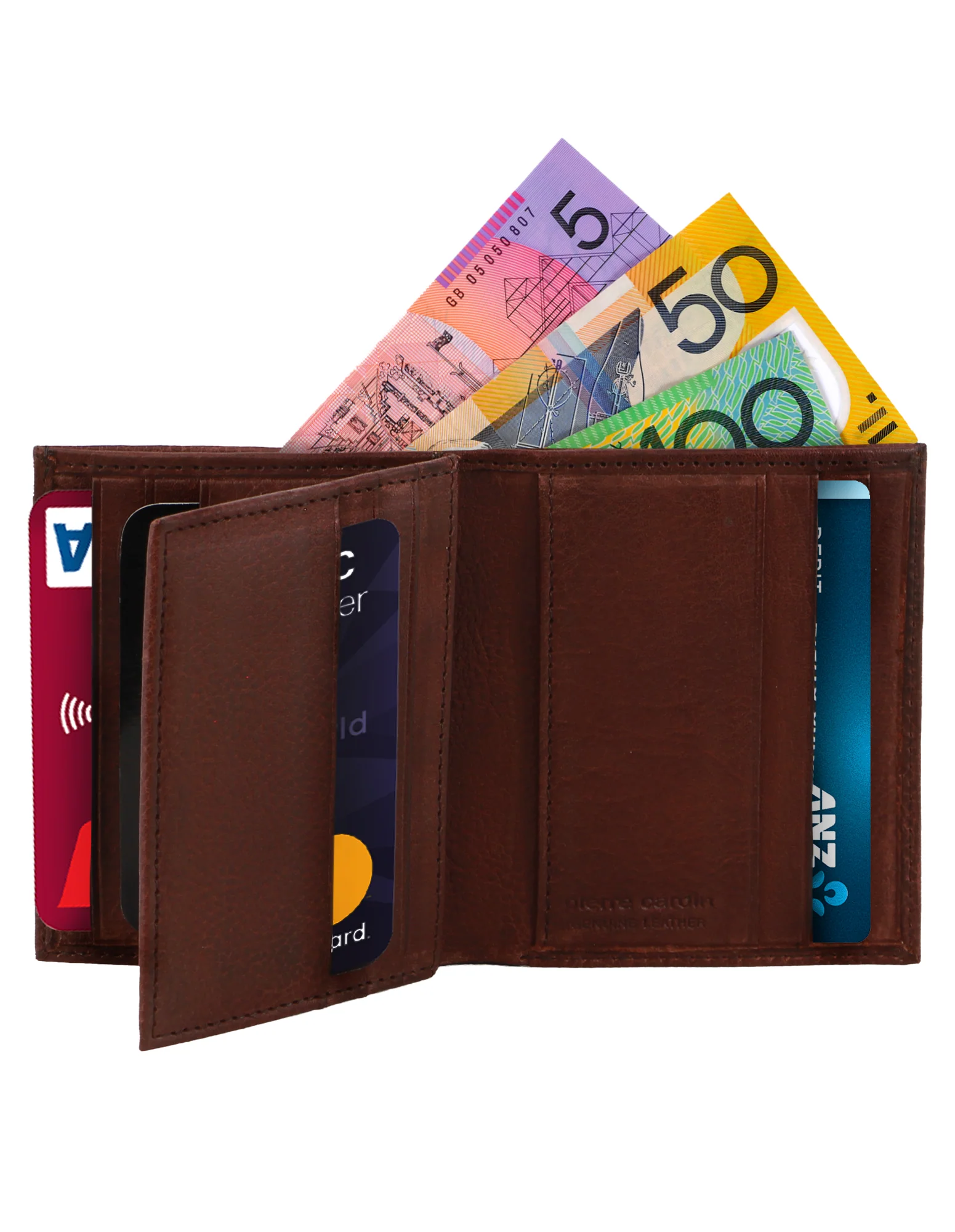 Pierre Cardin Rustic Leather Men's Slim Bi-Fold Wallet - Image 2