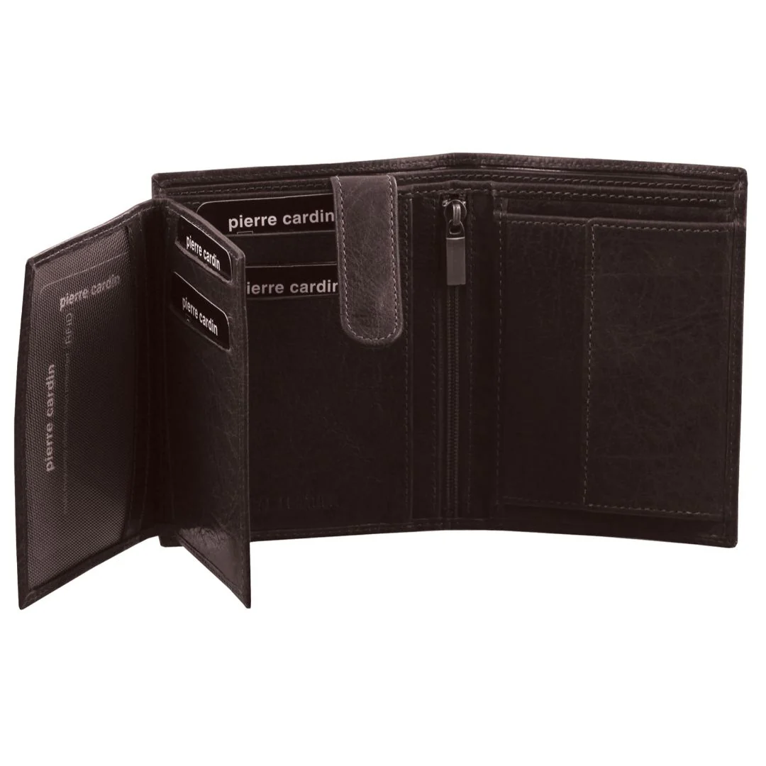 Pierre Cardin Rustic Leather Tri-Fold Men's Wallet - Image 2