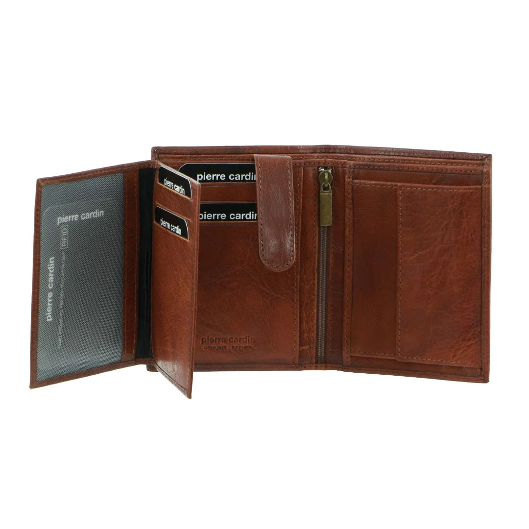 Pierre Cardin Rustic Leather Tri-Fold Men's Wallet - Image 2