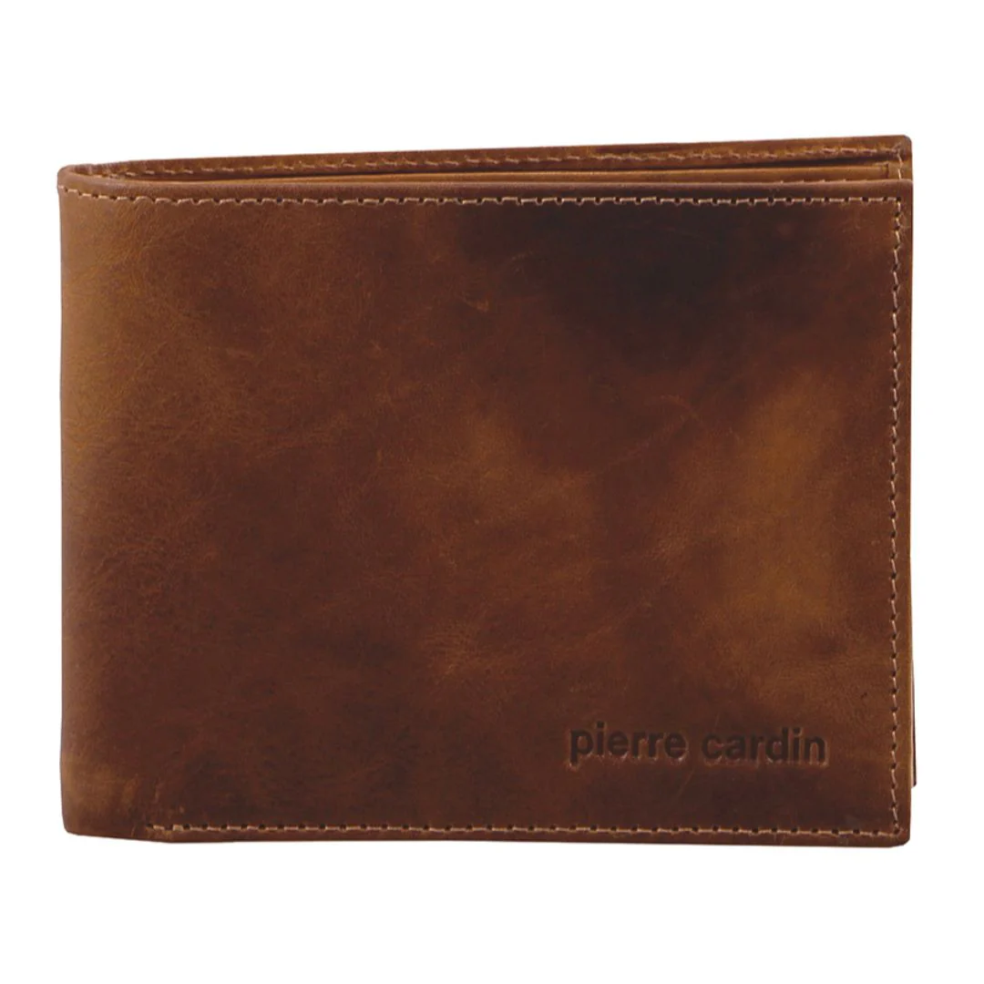 Pierre Cardin Rustic Leather Bi-Fold Men's Wallet