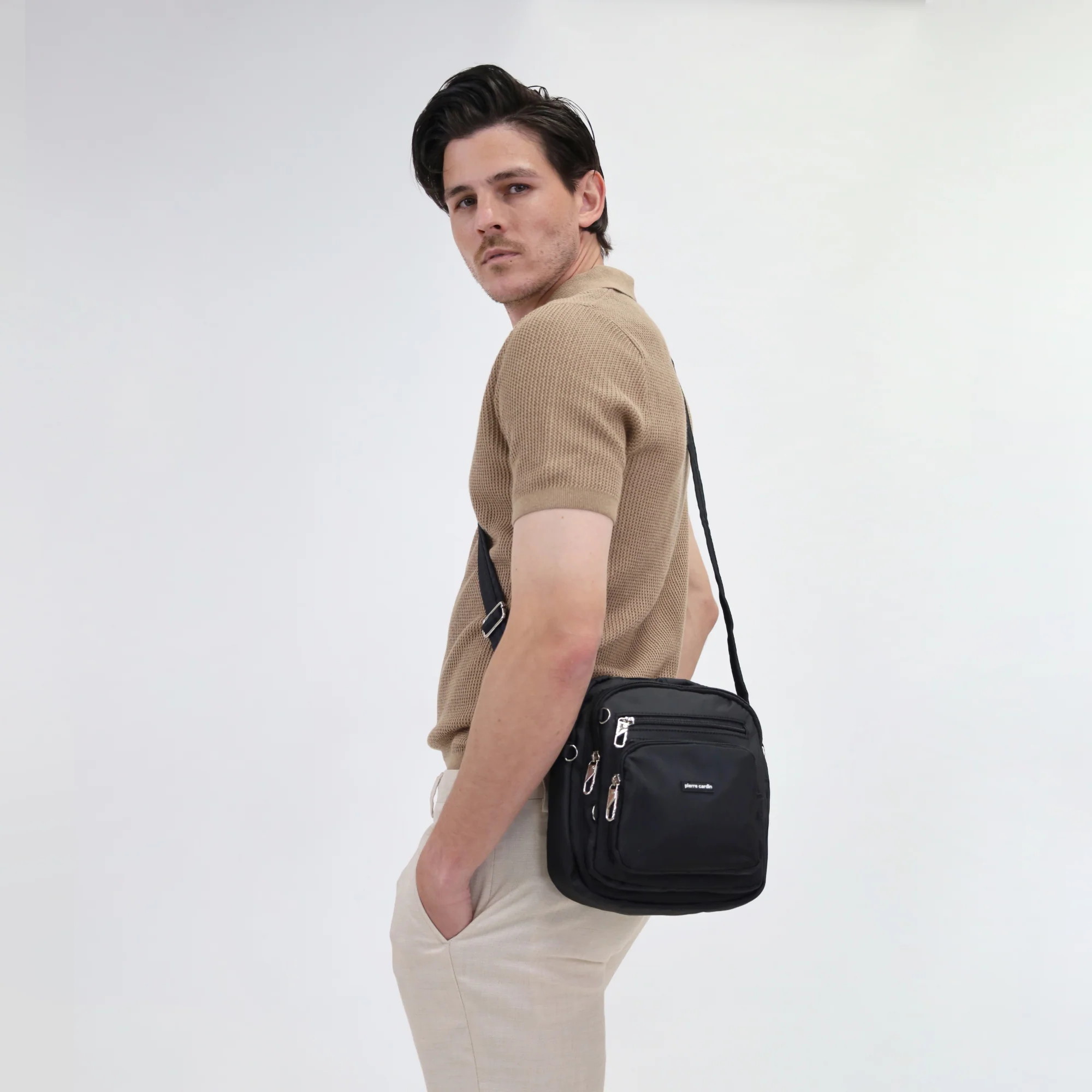 Pierre Cardin Nylon Anti-Theft Cross Body Bag - Image 2