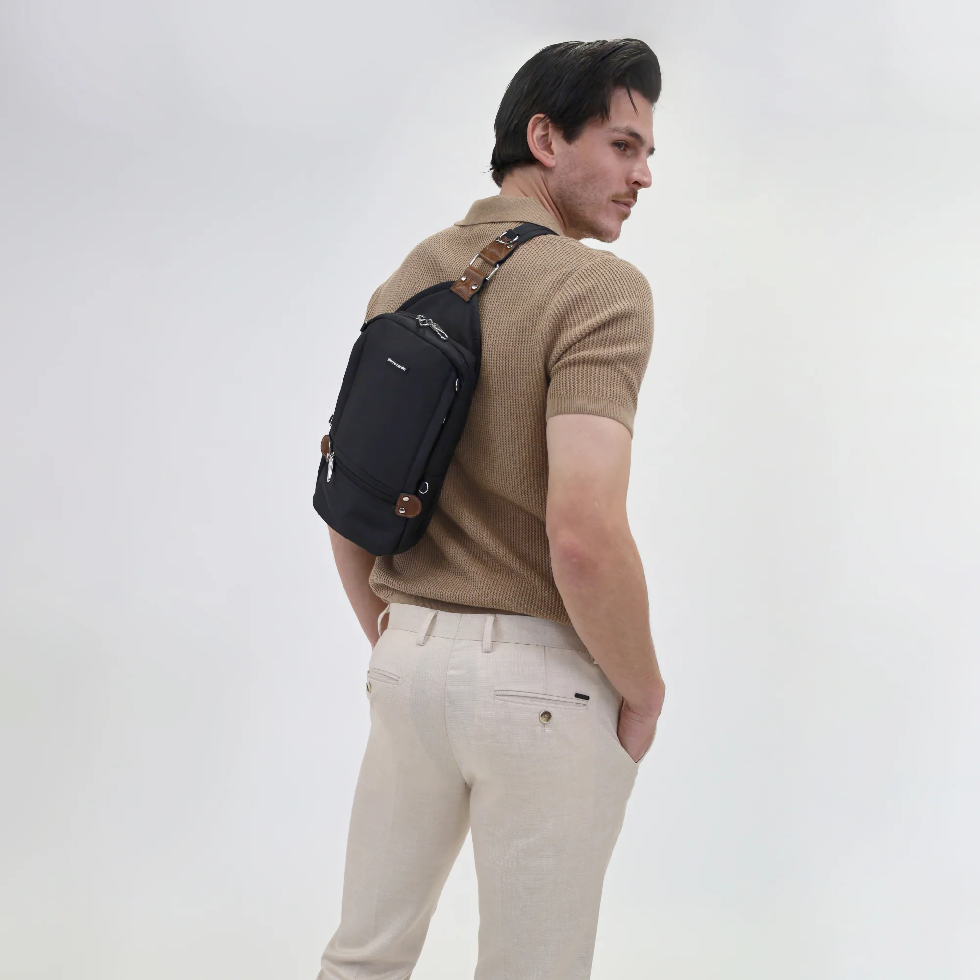 Pierre Cardin Nylon Anti-Theft Cross Body Bag - Image 5