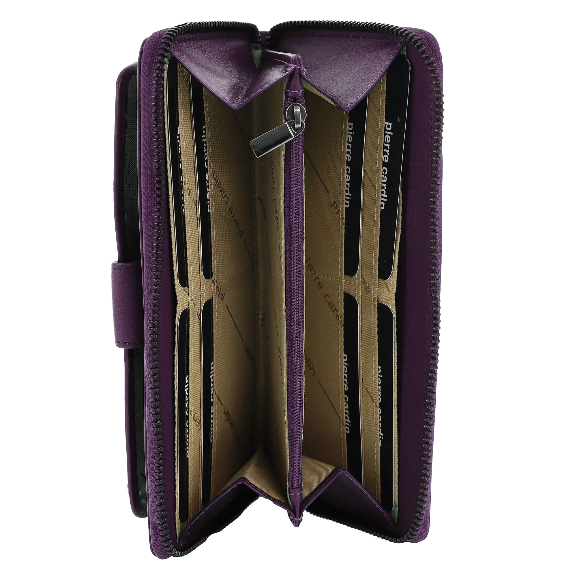Pierre Cardin Women's Leather Zip around wallet w/ Wristlet - Image 2